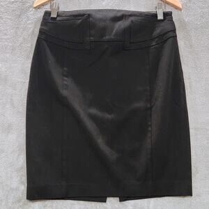 Express Womens Y2K Black Micro Mini Skirt Size 6 Preppy Dark Academia Stretch